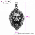 33410 xuping 2018 hot sale black gun color Stainless Steel jewelry lion head cross pendant